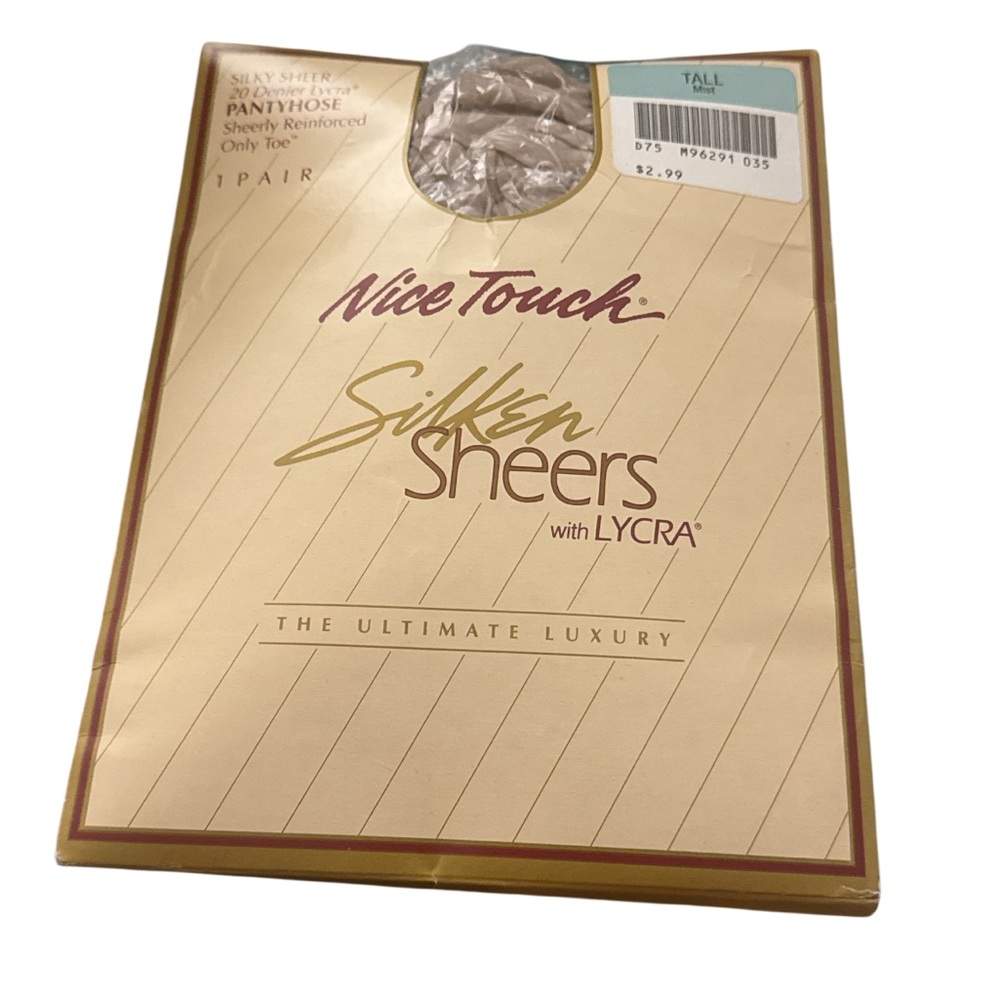 Nice Touch Silken Sheers with Lycra Pantyhose Tights VTG Mist Color - Size Tall